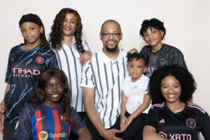 Family sitting together at Blouberg studio