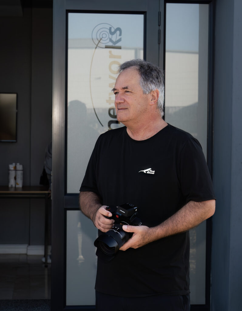 Emil Bosch photographing a corporate client on location in Cape Town