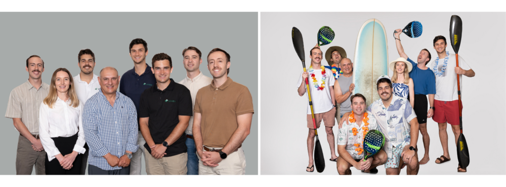 fun and serious team shots taken during a business photography session
