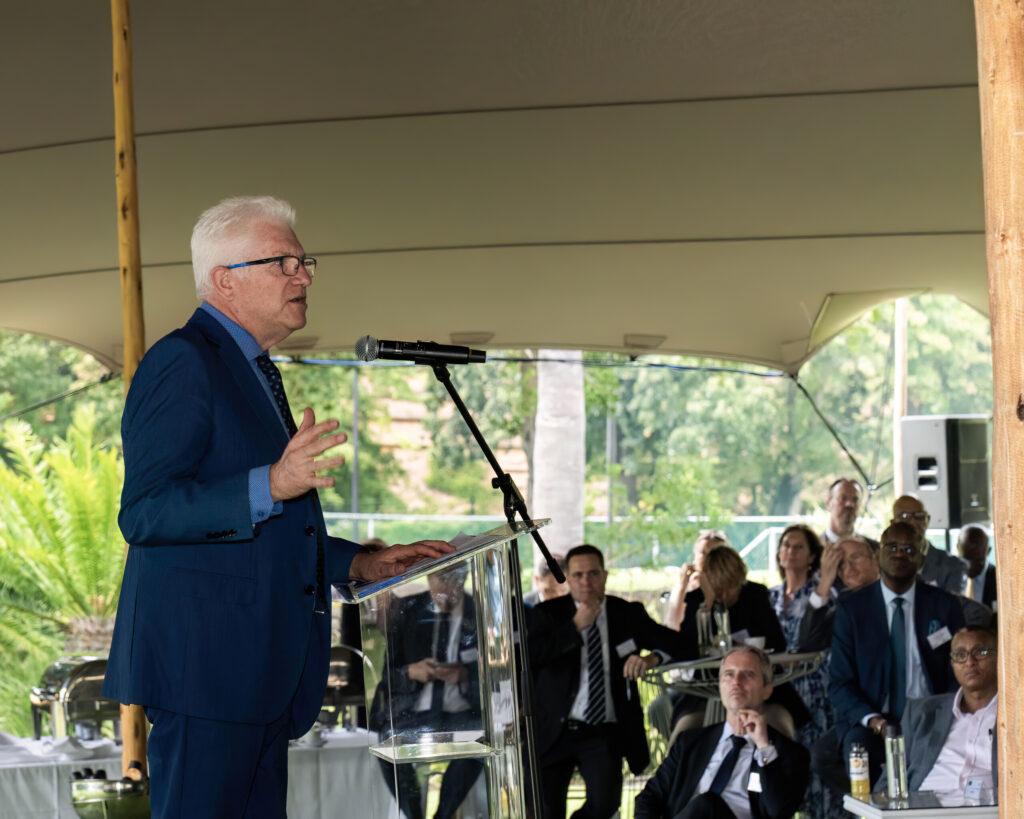 Alan Winde addressing guests at a professional event in Cape Town