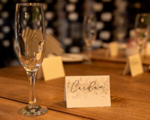 Place setting at an evening event.
